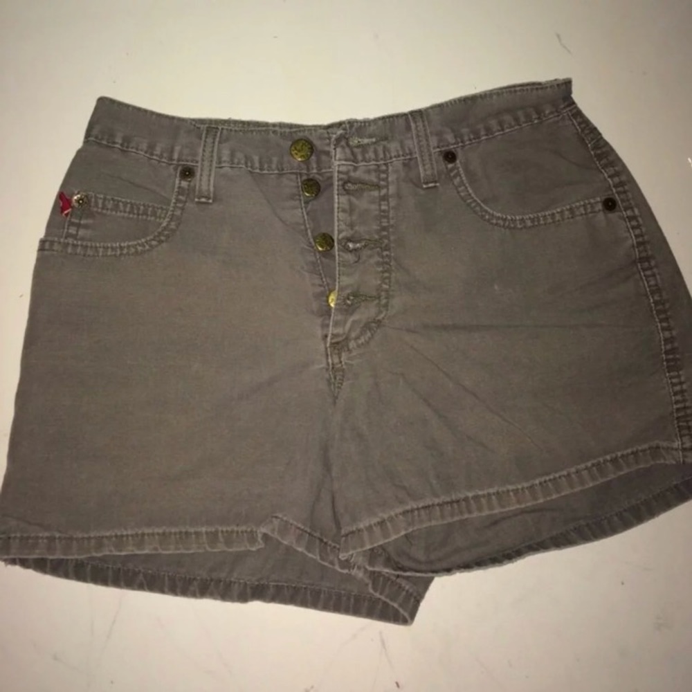 Military green shorts
